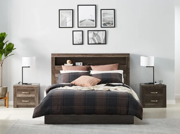 Avondale Bed Frame with Gas Lift Base – Double / Vintage Oak